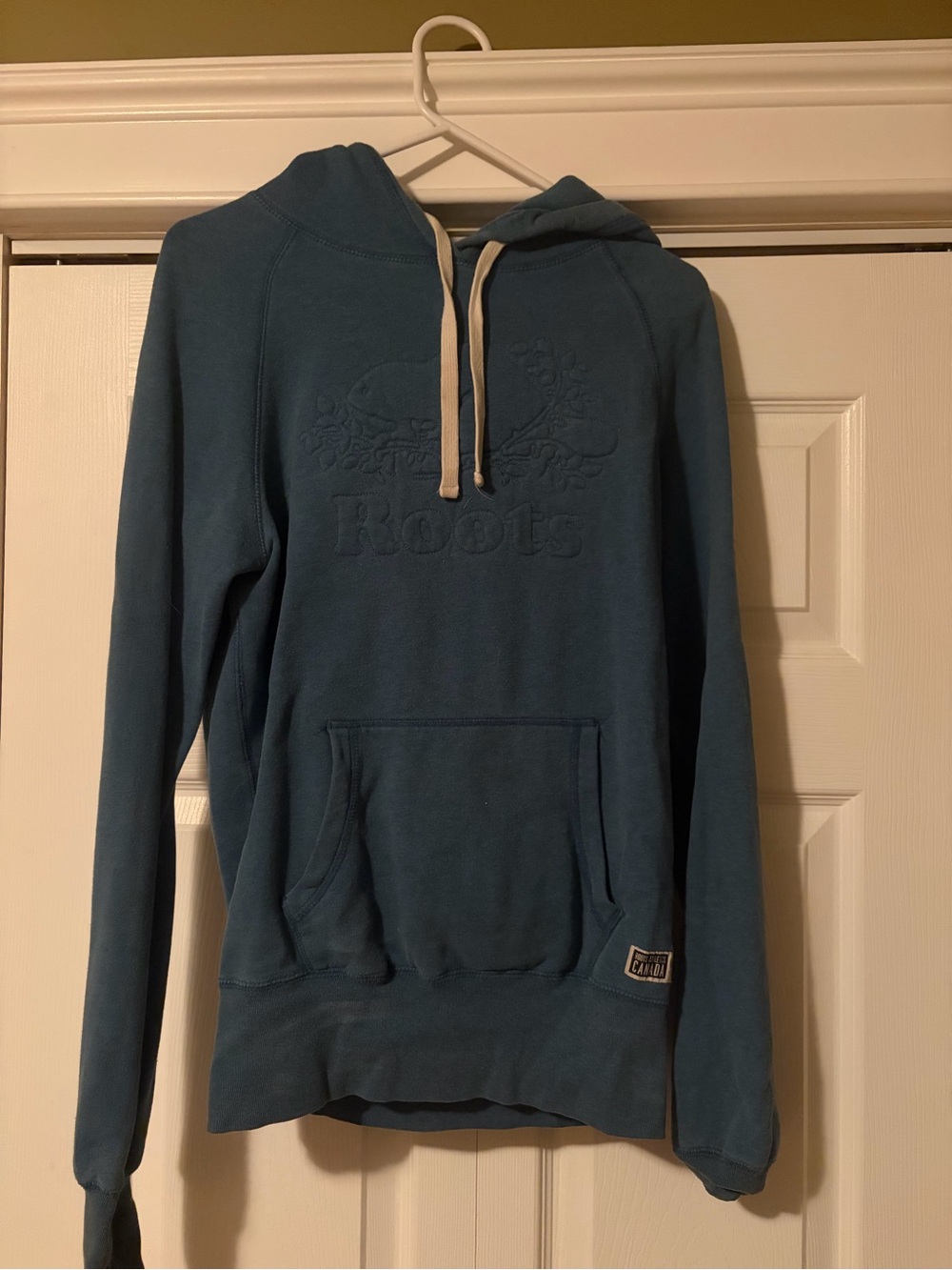 Roots Teal Hooded Sweatshirt with Embossed Logo